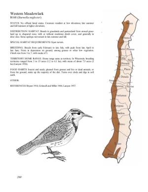Western Meadowlark B168 (Sturnella Neglecter)