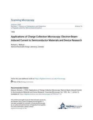 Applications of Charge Collection Microscopy: Electron-Beam- Induced Current to Semiconductor Materials and Device Research