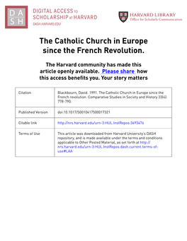 The Catholic Church in Europe Since the French Revolution