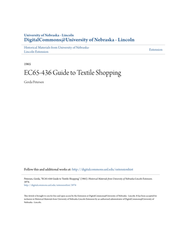 EC65-436 Guide to Textile Shopping Gerda Petersen