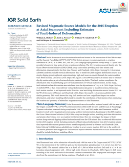 Revised Magmatic Source Models for the 2015 Eruption at Axial Seamount Including Estimates of Fault‐Induced Deformation