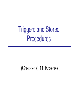 SQL Triggers and Stored Procedures