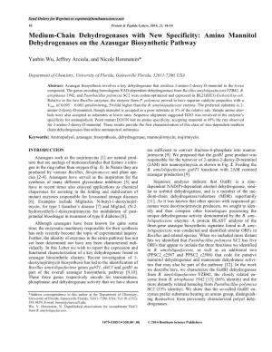 Amino Mannitol Dehydrogenases on the Azasugar Biosynthetic Pathway