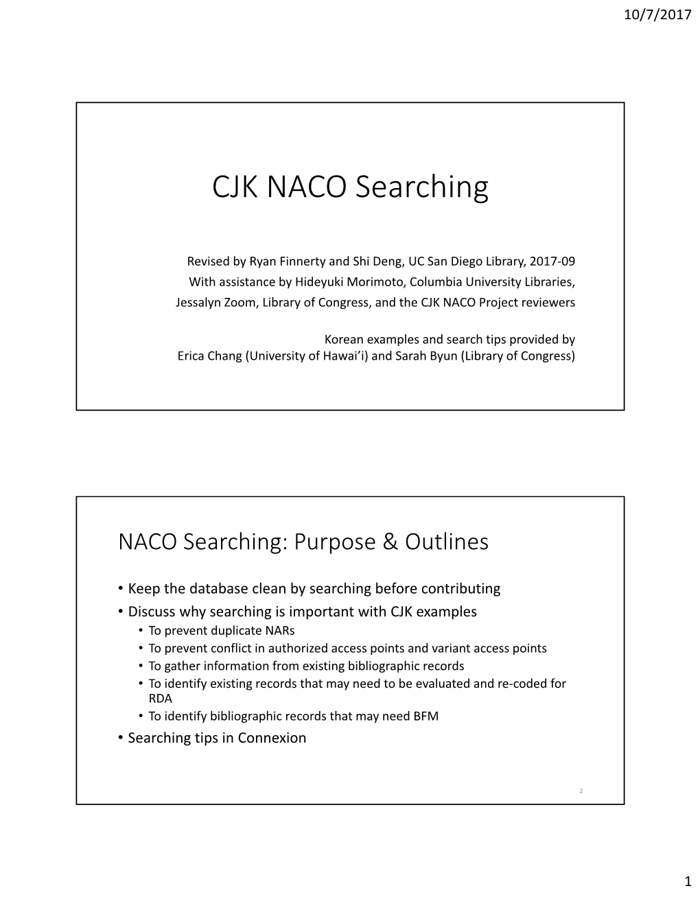 CJK NACO Searching