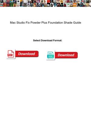 Mac Studio Fix Powder Plus Foundation Shade Guide