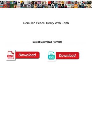 Romulan Peace Treaty with Earth
