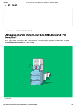 AI Can Recognize Images. but Can It Understand This Headline?