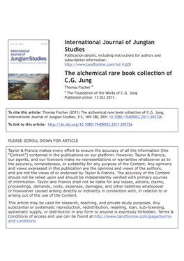International Journal of Jungian Studies the Alchemical Rare Book