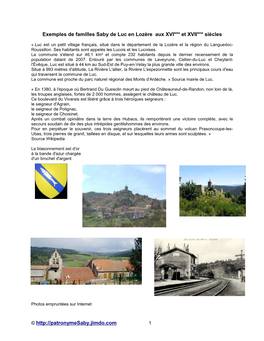 Familles De Luc En Lozère