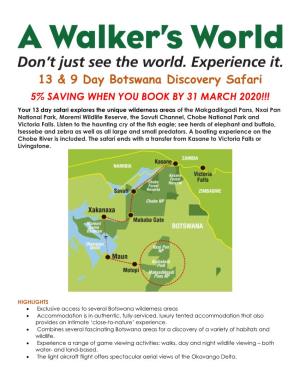 13 & 9 Day Botswana Discovery Safari