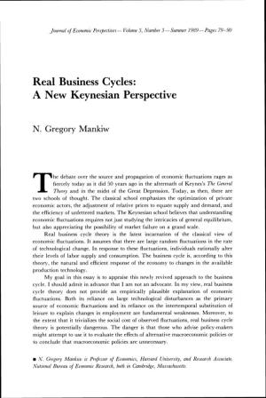 Real Business Cycles: a New Keynesian Perspective
