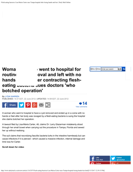 Flesh-Eating Bacteria: Lisa-Maria Carter Sues Tampa Hospital After Losing Hands and Feet | Daily Mail Online
