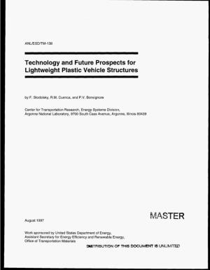 Technology and Future Prospects for Lightweight Plastic Vehicle Structures