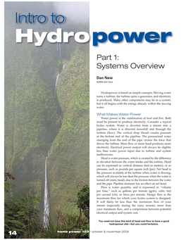 Intro to Hydropower