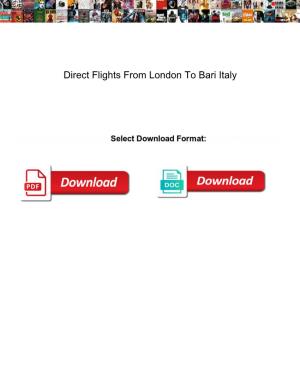 Direct Flights from London to Bari Italy