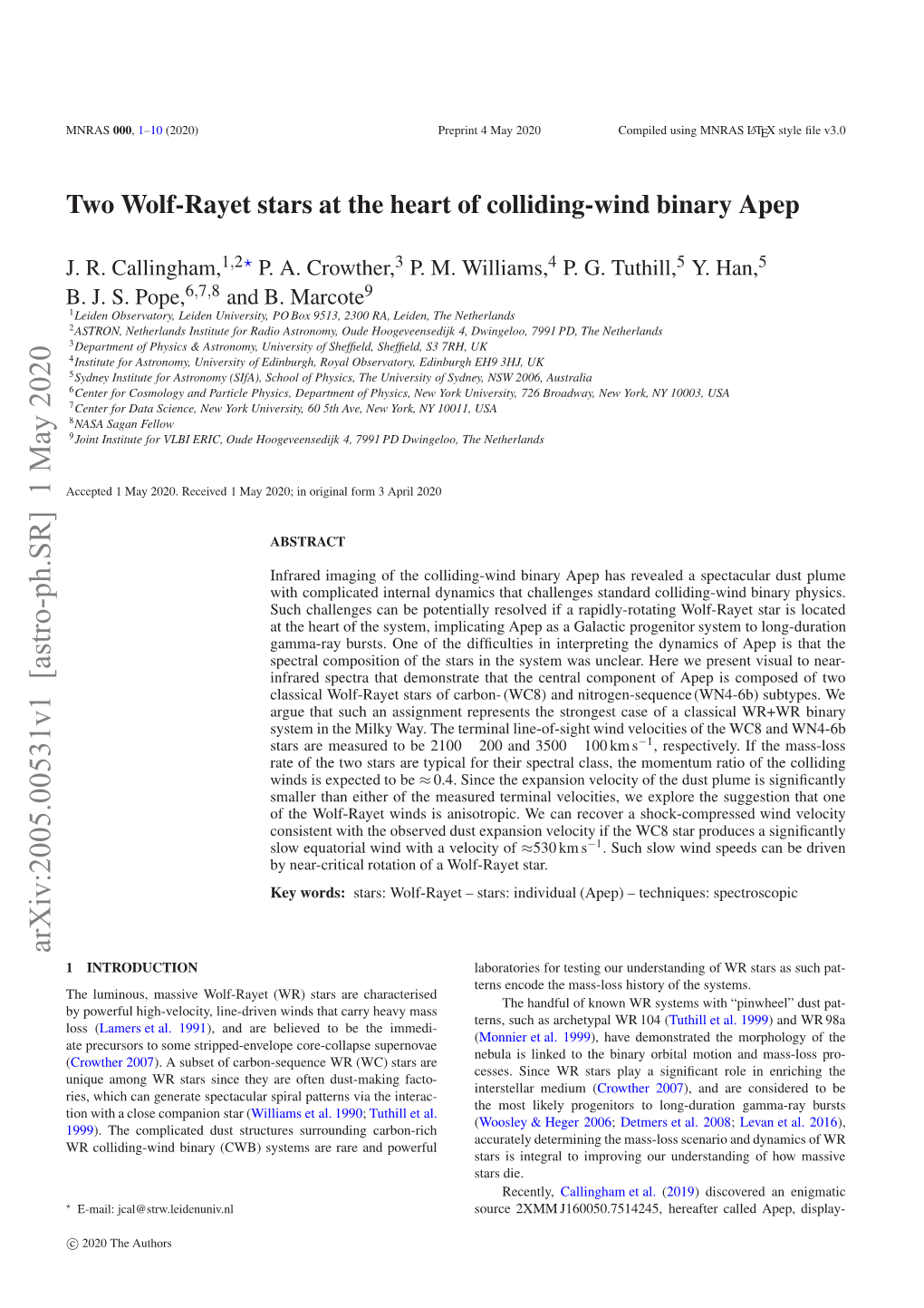 Two Wolf-Rayet Stars at the Heart of Colliding-Wind Binary Apep