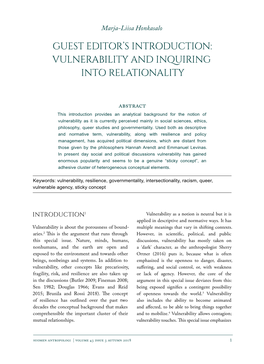 Vulnerability and Inquiring Into Relationality