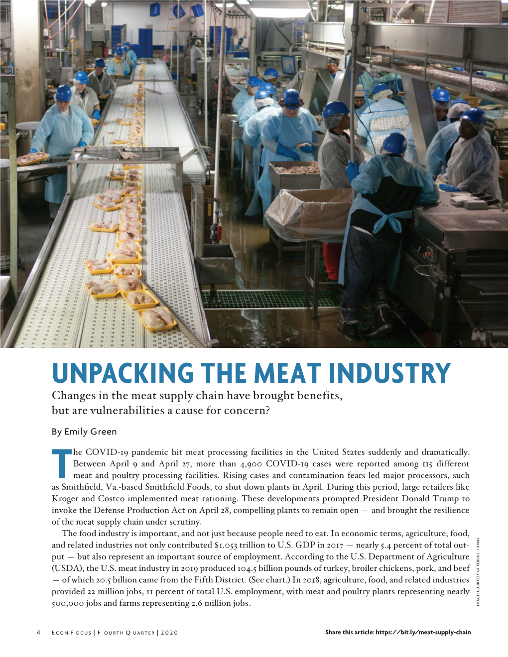 Unpacking the Meat Industry Changes in the Meat Supply Chain Have Brought Benefits, but Are Vulnerabilities a Cause for Concern? by Emily Green