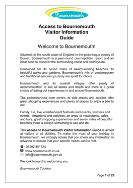 Access to Bournemouth Visitor Information Guide Welcome To