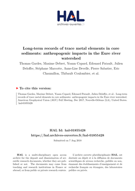 Anthropogenic Impacts in the Eure River Watershed