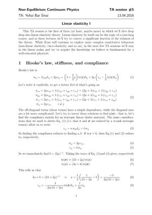 1 Hooke's Law, Stiffness, and Compliance