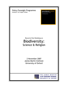 Biodiversity: Science & Religion