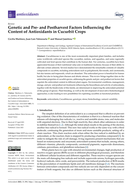 Genetic and Pre- and Postharvest Factors Influencing the Content Of