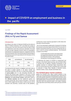 ILO Brief Results of Fiji and Samoa RA for PIFS Final 22 July 2020