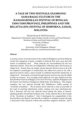 Examining Sama-Bajau Culture in the Kamahardikaan