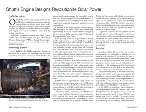 Shuttle Engine Designs Revolutionize Solar Power