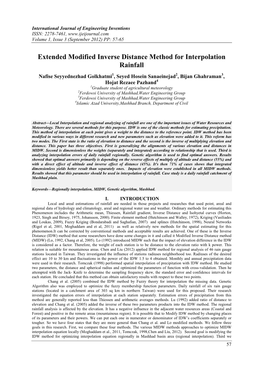 Extended Modified Inverse Distance Method for Interpolation Rainfall