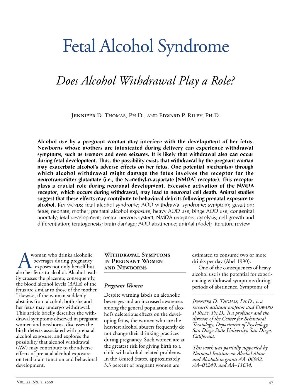 Fetal Alcohol Syndrome