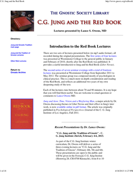 C.G. Jung and the Red Book