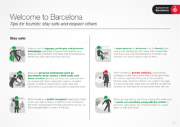 Welcome to Barcelona Tips for Tourists: Stay Safe and Respect Others