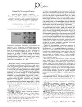Biocatalytic Microcontact Printing