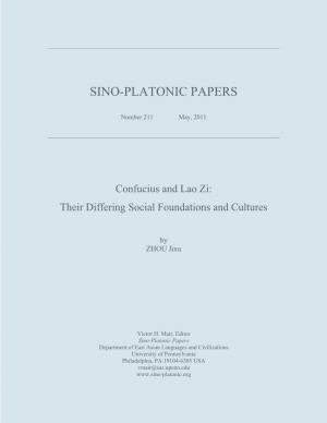 Confucius and Lao Zi: Their Differing Social Foundations and Cultures