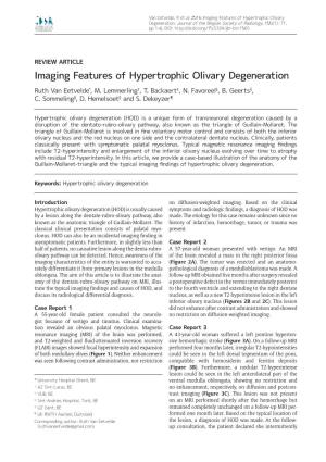 Imaging Features of Hypertrophic Olivary Degeneration