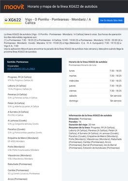 Horario Y Mapa De La Ruta XG622 De Autobús