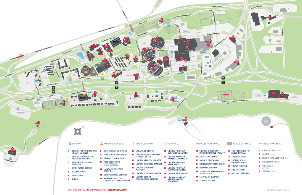 For Additional Information, Visit Liberty.Edu/Map Updated June 15, 2020