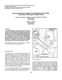 Environmental Impact Assessment for the Baydaratskaya Bay Crossing of the Yamai - West Europe Gas Pipeline System