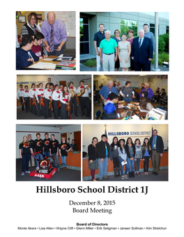 Hillsboro School District 1J December 8, 2015 Board Meeting