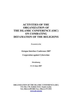 Oic) on Combating Defamation of the Religions