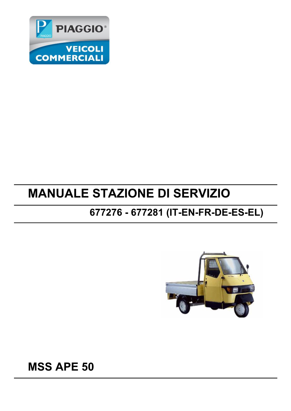 Piaggio Ape 50 Servicemanual