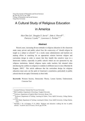 A Cultural Study of Religious Education in America