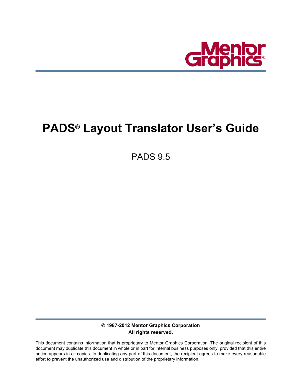 PADS Layout Translator User's Guide