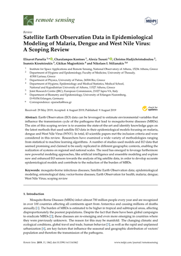 Satellite Earth Observation Data in Epidemiological Modeling of Malaria, Dengue and West Nile Virus: a Scoping Review