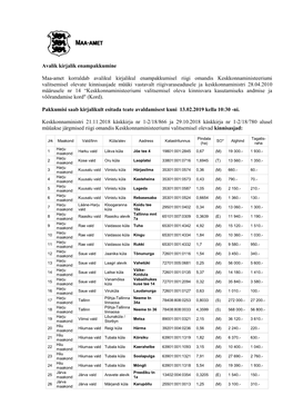 Avalik Kirjalik Enampakkumine Maa-Amet Korraldab Avalikul