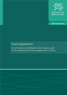 Food Supplements: Permitted Vitamins and Minerals