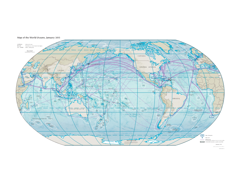 Map of the World Oceans, January 2015