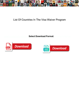 List of Countries in the Visa Waiver Program